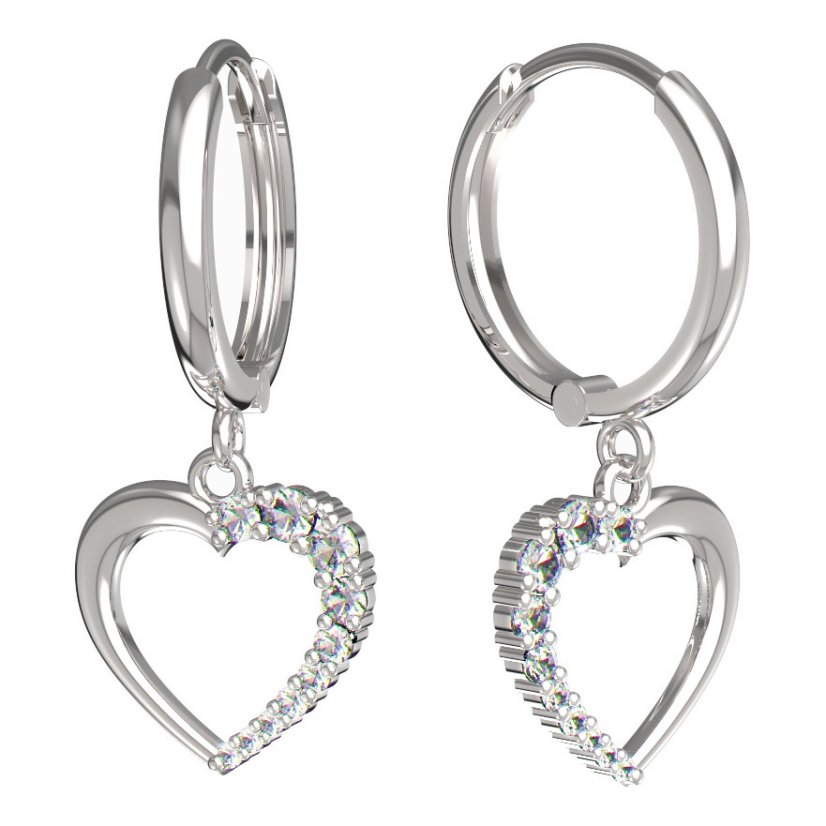 BeKid dívčí náušnice srdíčko 1255 Bílé zlato - 585 Diamant