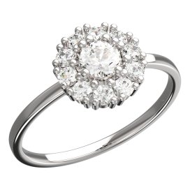 BeKid dětský prsten kytička 851 Bílé zlato - 585 Bílý kubický zirkon