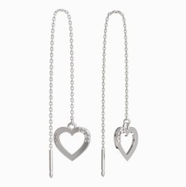BeKid dívčí náušnice srdíčko 1257 Bílé zlato - 585 Diamant