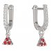 BeKid, Gold kids earrings -773 - Switching on: English, Metal: White gold 585, Stone: Red cubic zircon