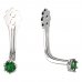 BeKid Gold earrings components 2 - Metal: White gold 585, Stone: Green cubic zircon