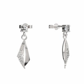 BG zlaté náušnice 1358 Bílé zlato - 585 Diamant