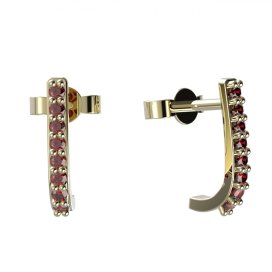 BG náušnice s českým granátem  91 Žluté zlato - 585 Granát