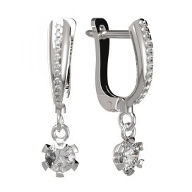 BG zlaté náušnice 556 Bílé zlato - 585 Diamant
