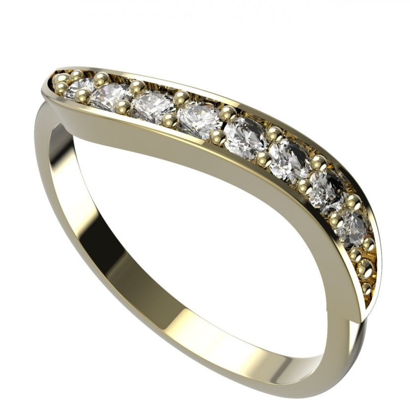 BG zlatý diamantový prstýnek 816 Žluté zlato - 585 Diamant lab-grown