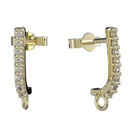 BG zlatý závěs dámské náušnice /91 Žluté zlato - 585 Bílý kubický zirkon