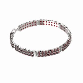 BG náramek 041 Bílé zlato - 585 Granát