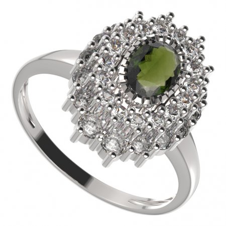 BG ring oval 243-I - Metal: Silver 925 - rhodium, Stone: Garnet