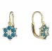 BeKid, Gold kids earrings -109 - Switching on: Brizura 0-3 roky, Metal: Yellow gold 585, Stone: Light blue cubic zircon