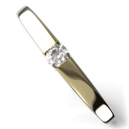 BG zlatý prstýnek s diamantem 796 - Kov: Žluté zlato 585, Kámen: Diamant lab-grown