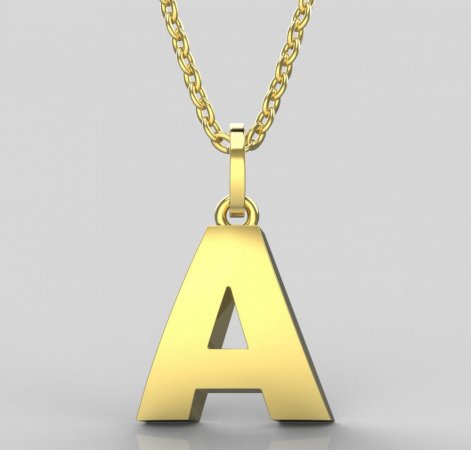 BeKid, Gold kids pendant - letter A - Metal: Yellow gold 585