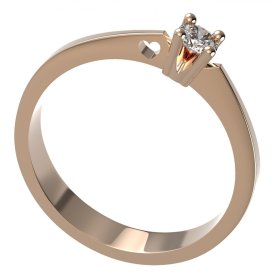 BG zlatý diamantový prstýnek 782 Růžové zlato 585 (30-90dní) Diamant lab-grown