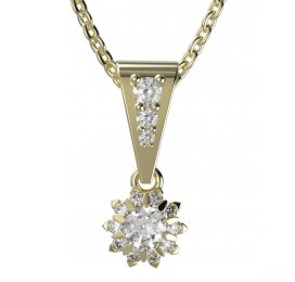 BG zlatý diamantový přívěšek  987 Žluté zlato - 585 Diamant lab-grown