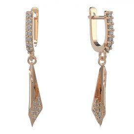 BG zlaté náušnice 1364 Růžové zlato 585 (30-90dní) Diamant