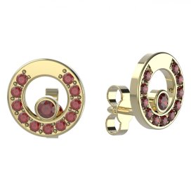 BG náušnice s granátem 1579 Stříbro 925 - pozlacené Granát