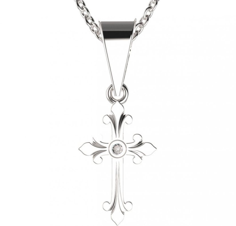 BG zlatý přívěšek křížek 1109 Žluté zlato - 585 Diamant