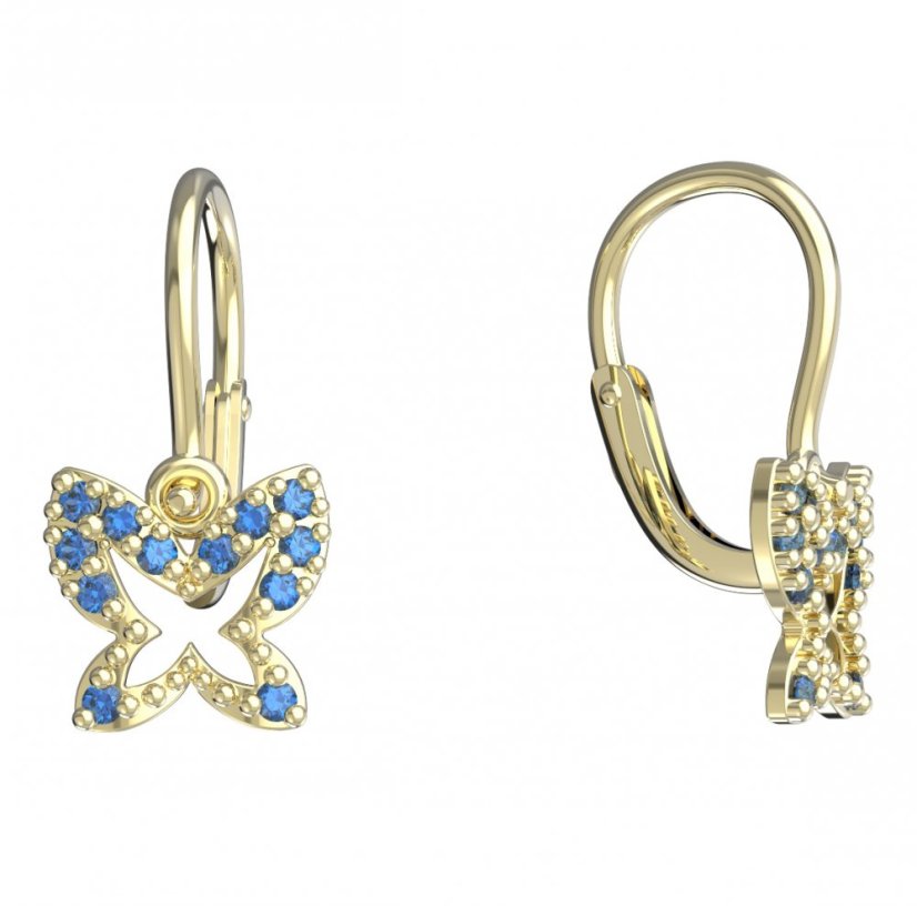 BeKid dětské náušnice motýlek 846 Bílé zlato - 585 Diamant