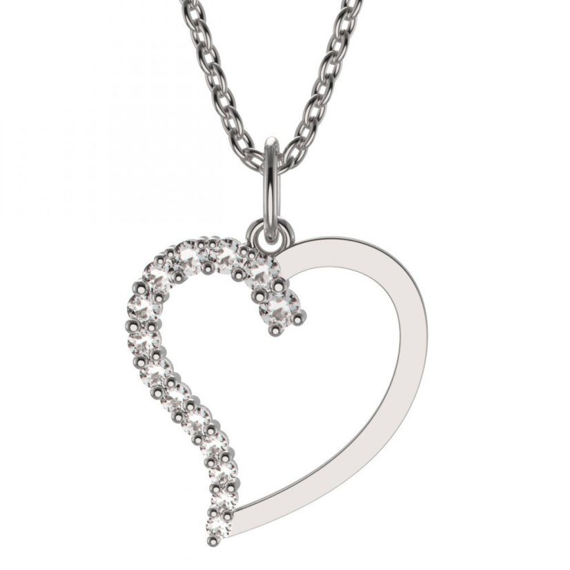 BeKid dětský přívěšek srdíčko 1253 Bílé zlato - 585 Diamant