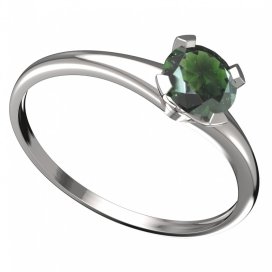 BG vltavínový prsten 558I Bílé zlato - 585 Vltavín