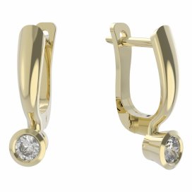 BG zlaté náušnice 551 Žluté zlato - 585 Diamant