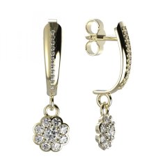 BG zlaté náušnice 552 Žluté zlato - 585 Diamant