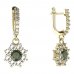 BG circular earring 023-84 - Metal: Yellow gold 585, Stone: Moldavit and garnet