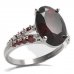 BG prsten s oválným kamenem 480-G - Kov: Stříbro 925 - rhodium, Kámen: Vltavín a granát