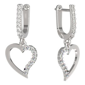 BeKid dívčí náušnice srdíčko 1252 Bílé zlato - 585 Diamant