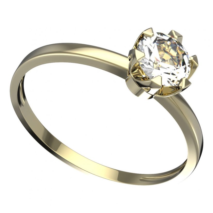 BG zlatý prstýnek 872 C Žluté zlato - 585 Diamant