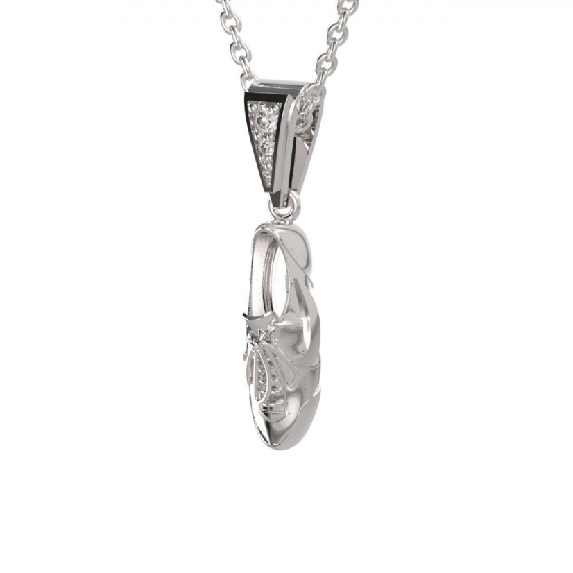 BG zlatý přívěšek Kopačka 1388 Bílé zlato - 585 Diamant