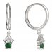 BeKid, Gold kids earrings -159 - Switching on: Circles 15 mm, Metal: White gold 585, Stone: Green cubic zircon