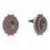 BG earring oval -  243 - Metal: Silver 925 - rhodium, Stone: Garnet