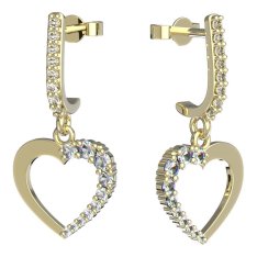 BeKid dívčí náušnice srdíčko 1251 Žluté zlato - 585 Bílý kubický zirkon