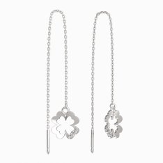 BG zlaté náušnice čtyřlístek 1171 Bílé zlato - 585 Diamant