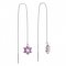 BeKid, Gold kids earrings -109 - Switching on: Chain 9 cm, Metal: White gold 585, Stone: White cubic zircon