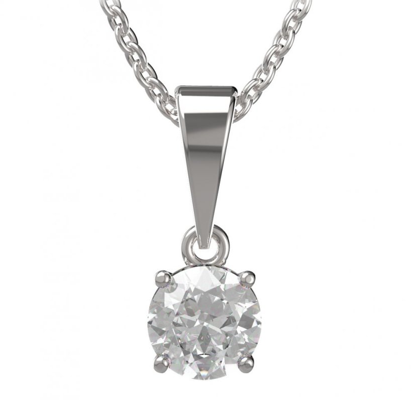 BG zlatý přívěšek  727 Bílé zlato - 585 Diamant