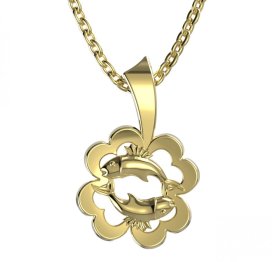 BG zlatý přívěsek 041 ryby Žluté zlato - 585