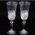 Set of two crystal handmade champagne cups Šafránek 408