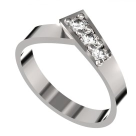 BG zlatý diamantový prsten 680 Bílé zlato - 585 Diamant lab-grown