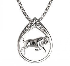 BG zlatý diamantový přívěšek Beran 047 Bílé zlato - 585 Diamant lab-grown