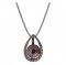 BG pendant circular 541-90 - Metal: Silver 925 - rhodium, Stone: Garnet