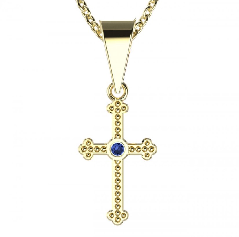 BG zlatý přívěšek křížek 1110 Bílé zlato - 585 Diamant