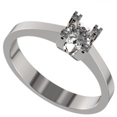 BG zlatý diamantový prstýnek 763 Bílé zlato - 585 Diamant lab-grown