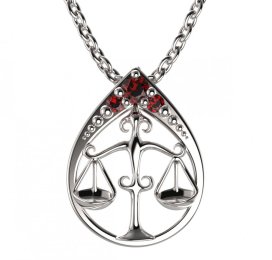 BG granátový přívěšek Váhy 047 Stříbro 925 - rhodium Granát