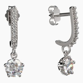 BG zlaté náušnice 875 Bílé zlato - 585 Diamant