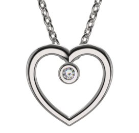 BG zlatý přívěšek srdíčko 1259 Bílé zlato - 585 Bílý kubický zirkon