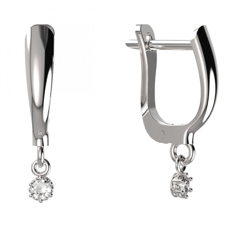 BG zlaté náušnice 1292 Bílé zlato - 585 Diamant