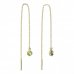 BeKid, Gold kids earrings -1293 - Switching on: Chain 9 cm, Metal: Yellow gold 585, Stone: Green cubic zircon
