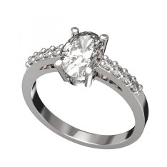 BG zlatý prstýnek 712 Bílé zlato - 585 Diamant