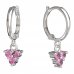 BeKid, Gold kids earrings -776 - Switching on: Circles 12 mm, Metal: White gold 585, Stone: Pink cubic zircon